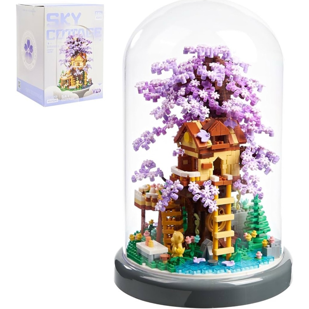 Miniature Treehouse Building Set with Display Dome